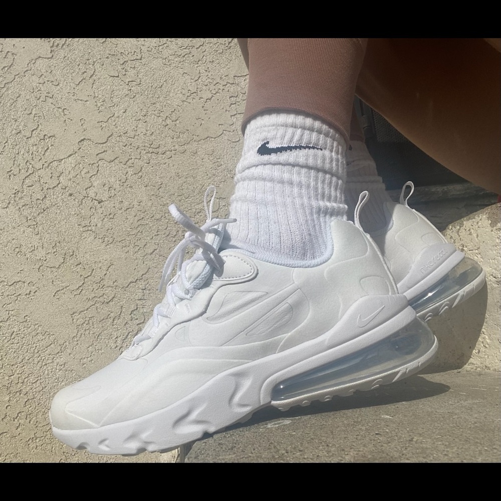 All White Nike 270 React